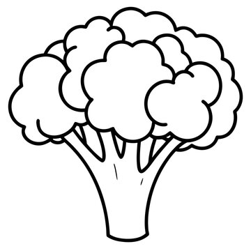 Modern Broccoli Art Illustration