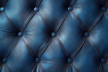 Poster - A close-up shot of blue leather upholstery, suitable for interior design or automotive use
