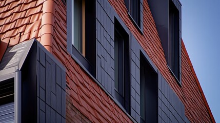 Poster - A historic red brick building featuring a clock tower, suitable for use in educational or architectural settings