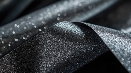 Poster - A high-quality image of a shiny black cloth, ideal for use in fashion and design projects
