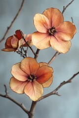 Sticker - A close-up view of colorful flowers growing on the trunk of a tree, ideal for use in nature, garden, or floral-themed designs