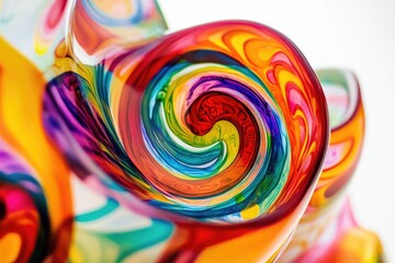 Poster - A detailed shot of a colorful glass artwork