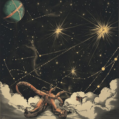 Wall Mural - illustration set of moon phases. different stages of moonlight activity in vintage engraving style. 