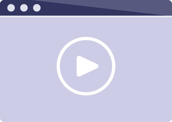 Poster - Play button displayed on video player in simple browser window, representing online video streaming