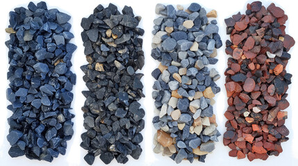 Poster - Assorted River Stones on Clear Background Generative AI