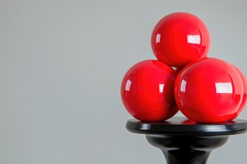 Poster - Stack of red balls on a dark background, great for business or educational uses