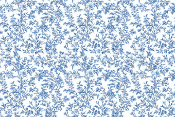 Poster - Floral Toile Tapestry Pattern. Vintage botanical wallpaper pattern. Background image. Created with Generative AI technology