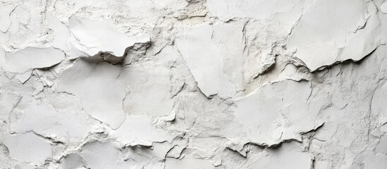 Poster - Textured white stone wall with gray tones suitable for backgrounds and creative design projects showcasing natural surface aesthetics