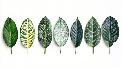 Aufkleber - Tropical leaves collection isolated on white background perfect for eco-friendly design projects and botanical themes