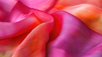 Poster - Ruby red and pink silk fabric texture ideal for elegant backgrounds or fashion design elements