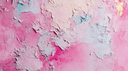 Poster - Textured pink canvas background featuring organic peeling paint details with rustic charm and artistic craftsmanship elements.
