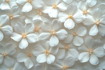 Poster - A close-up shot of a bunch of white flowers, ideal for use in still life or nature photography