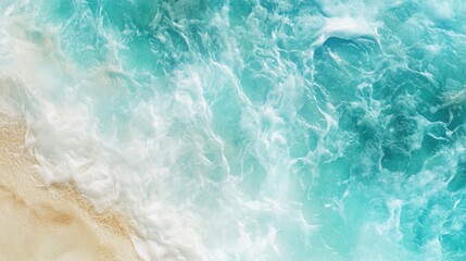 Poster - Abstract ocean waves and sandy beach time lapse background for serene coastal themed designs and presentations