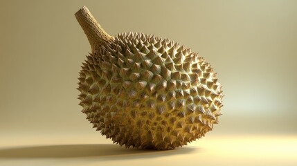 Aufkleber - Durian fruit with distinctive spiky exterior showcasing its unique tropical charm and controversial aroma in a minimalist setting.