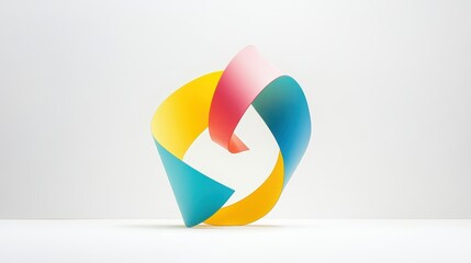 Poster - Colorful Three-Dimensional Dynamic Shapes in Abstract Design with Smooth Curves and Light Reflections
