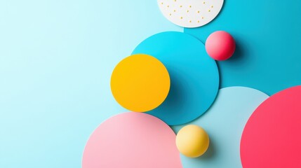 Poster - Vibrant and Dynamic Three-Dimensional Colorful Shapes on a Light Background for Creative Projects and Designs