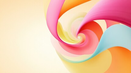 Poster - Three Dimensional Vibrant Spirals in Dynamic Colors Creating a Sense of Movement and Energy for Artistic Backgrounds