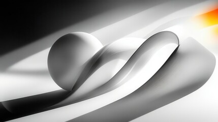 Poster - Dynamic and Playful Three-Dimensional Composition with Flowing Shapes and Light Accents