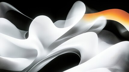 Poster - Dynamic and Playful Three-Dimensional Abstract Design with Flowing Shapes and Light Patterns
