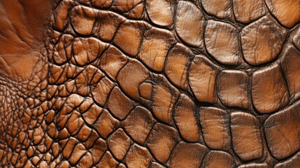 Poster - Brown real leather texture close up detailed surface luxury material for design inspiration sewing handicrafts and creative DIY projects