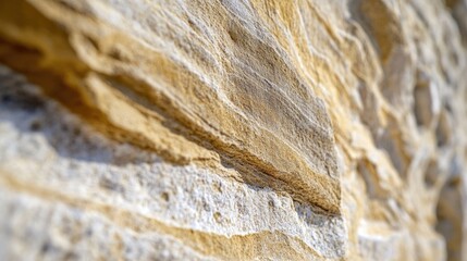 Poster - A bird sitting on top of a stone wall, perfect for wildlife or architecture images