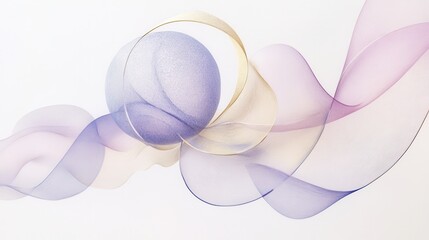 Poster - Dynamic and Vibrant Three-Dimensional Abstract Composition Featuring Flowing Curves and Ethereal Shapes