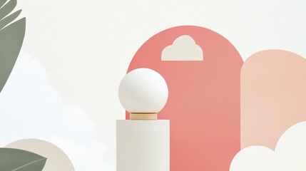 Poster - Vibrant Dynamic Three-Dimensional Shapes with Soft Curves in an Artistic Composition against a Light Background