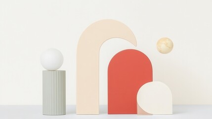 Poster - Dynamic Three-Dimensional Shapes in Vibrant Colors and Unique Designs for Creative Projects and Visual Inspiration