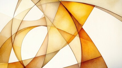Poster - Vibrant Playful Three-Dimensional Abstract Design Featuring Yellow and Orange Curves on Clean Background
