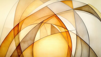 Poster - Playful and Vibrant Three-Dimensional Abstract Composition with Warm Tones and Dynamic Lines