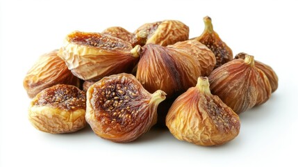 Aufkleber - Dried Turkish figs arranged on a white background showcasing their natural texture and rich color perfect for health and culinary themes