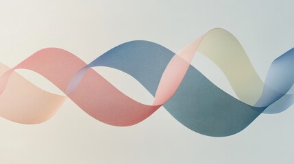 Poster - Playful and Vibrant Three-Dimensional Abstract Waves in Soft Pastel Colors