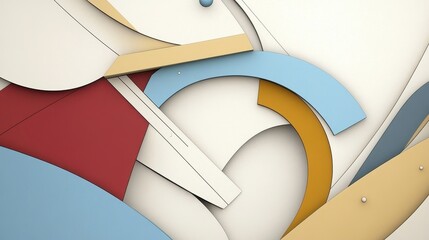 Poster - Playful Three-Dimensional Abstract Composition with Soft Curves and Vibrant Colors