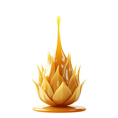 Wall Mural - Vibrant Yellow Splash with Petal-Like Form Isolated on transparent background
