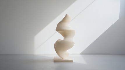 Poster - Elegant Abstract Sculpture Reflecting Light and Space in Minimalist Interior Design
