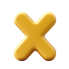 Wall Mural - Bright Yellow Cross Icon on a Dark Background Isolated on transparent background