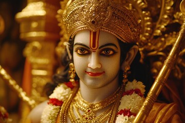 Poster - A detailed view of a figurine or sculpture of a human being, ideal for representing art, architecture, and culture