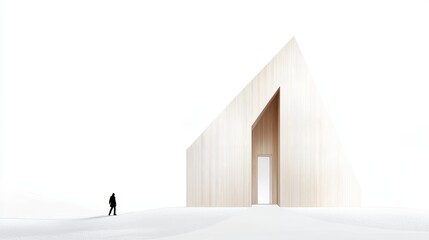 Poster - Modern Architectural Design Emphasizing Simplicity and Balance in a Minimalist Landscape