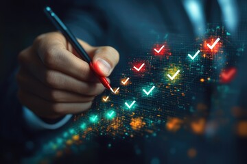 Poster - A businessman taking notes on a piece of paper