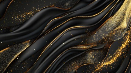 Poster - A black and gold background with gold glitters