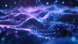 © Danudet.C - Abstract digital landscape with glowing particles and waves, blending shades of purple and blue in a mesmerizing display of light and depth in a futuristic environment.