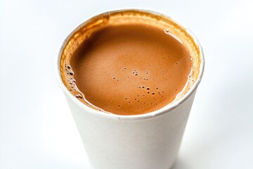 Aufkleber - A single cup of coffee sits on a table, ready to be enjoyed