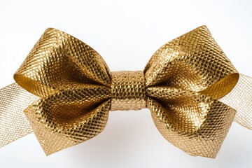 Poster - A gold bow on a white background