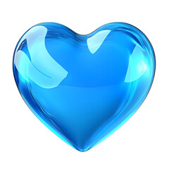 Wall Mural - blue heart isolated 3d cartoon style illustration