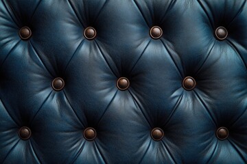Poster - A detailed view of blue leather upholstery, perfect for interior design or automotive use