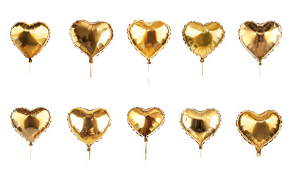 Poster - Shiny Golden Heart Balloon for Celebrations Set 