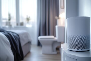 Aufkleber - A white smart speaker sitting on a table