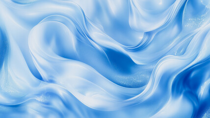 Poster - Abstract Blue Silk: A mesmerizing abstract texture of flowing, luminous blue silk, capturing the delicate and ethereal beauty of light and movement.