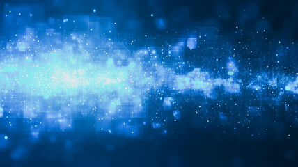 Poster - Celestial Blue: A mesmerizing abstract background, where swirling clouds of azure blue are punctuated by twinkling white lights, evokes a sense of ethereal beauty and celestial wonder.
