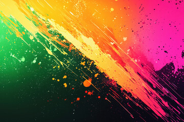 Poster - Dynamic abstract gradient background featuring bold neon colors in energetic composition
